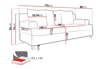 Eifion Soffa 3-sits - Svart - Products - Möbler - Soffa - 3 sits soffa