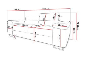 Gabina Soffa 2-sits - Svart/Grå - Products - Möbler - Soffa - Skinnsoffa