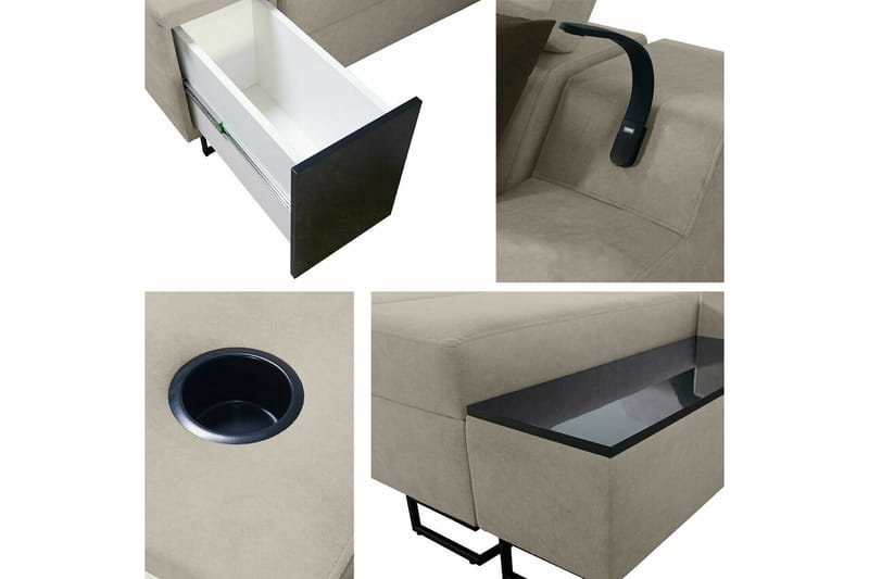 Galbally 5-sits Hörnsoffa beige - Products - Möbler - Soffa - Sammetssoffa