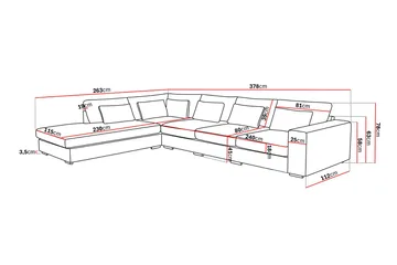 Grande 5-sits Soffa med Schäslong Vänster - Beige Manchester - Products - Möbler - Soffa - Divansoffa & schäslongsoffa