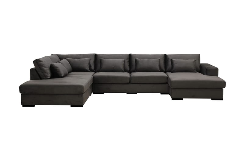 Grande 5-sits U-Soffa med Divan Höger - Mörkgrå Sammet - Products - Möbler - Soffa - Sammetssoffa