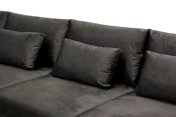 Grande 5-sits U-Soffa med Divan Höger - Mörkgrå Sammet - Products - Möbler - Soffa - Sammetssoffa