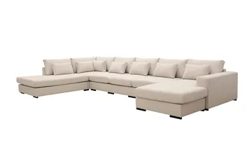 Grande 6-sits U-Soffa med Divan Höger - Beige Tyg - Products - Möbler - Soffa - U-soffa
