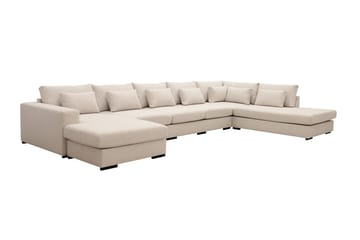 Grande 6-sits U-Soffa med Divan Vänster - Beige Tyg - Products - Möbler - Soffa - U-soffa