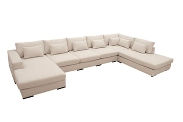 Grande 6-sits U-Soffa med Divan Vänster - Beige Tyg - Products - Möbler - Soffa - U-soffa