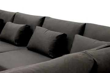 Grande 6-sits U-Soffa med Divan Vänster - Mörkgrå Sammet - Products - Möbler - Soffa - Sammetssoffa
