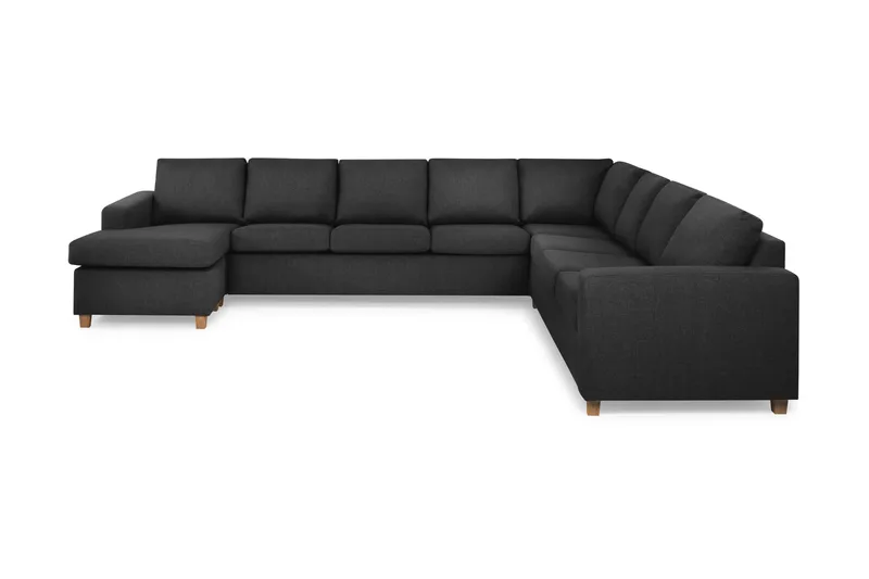 Crazy 7-sits Vändbar U-formad XX-Large Hörnsoffa med divan i Tyg, Mörkgrå / Antracit
