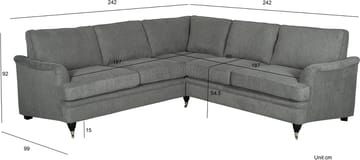 Howard hörnsoffa i Grått tyg 5-sits soffa - Grått - Products - Möbler - Soffa - Hörnsoffa
