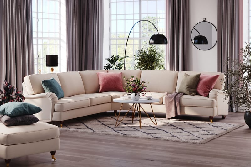 Howard Lyx 6-sits Vänstervänd L-formad Hörnsoffa i Manchester - Beige - Products - Möbler - Soffa - Hörnsoffa