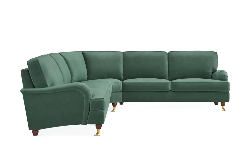 Howard Lyx 6-sits Vänstervänd L-formad Hörnsoffa i Sammet - Mörkgrön - Products - Möbler - Soffa - Hörnsoffa