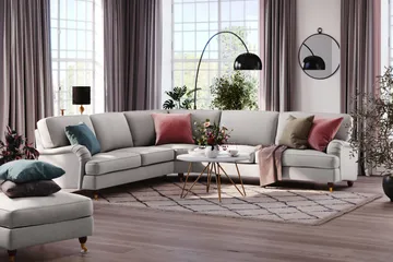 Howard Lyx 6-sits Vänstervänd L-formad Hörnsoffa i Tyg - Ljusgrå - Products - Möbler - Soffa - Hörnsoffa