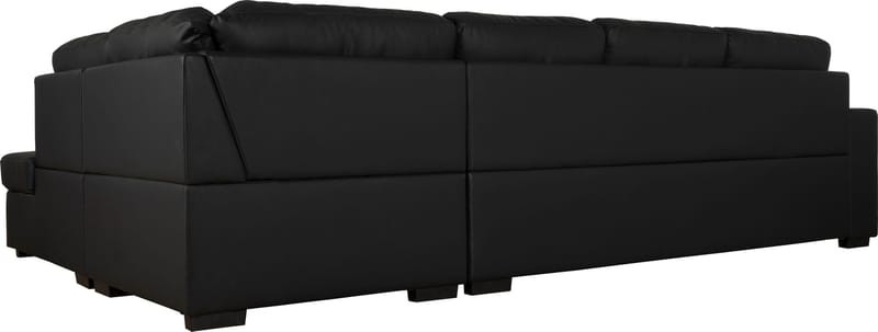 Solna soffa i svart PU öppet avslut 3A - Svart - Products - Möbler - Soffa - Hörnsoffa