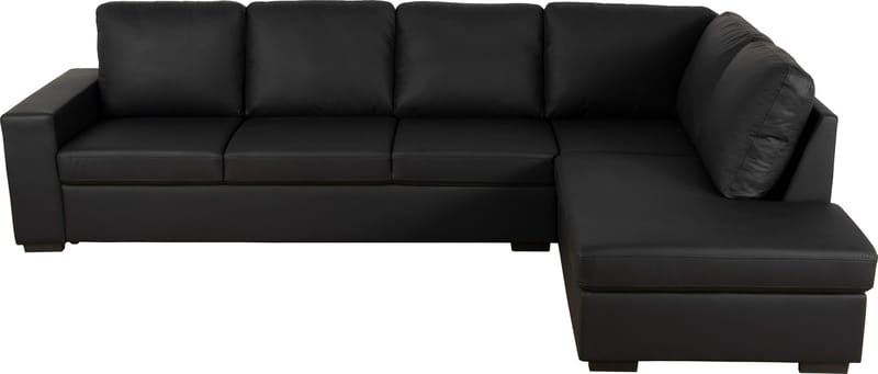 Solna soffa i svart PU öppet avslut 3A - Svart - Products - Möbler - Soffa - Hörnsoffa