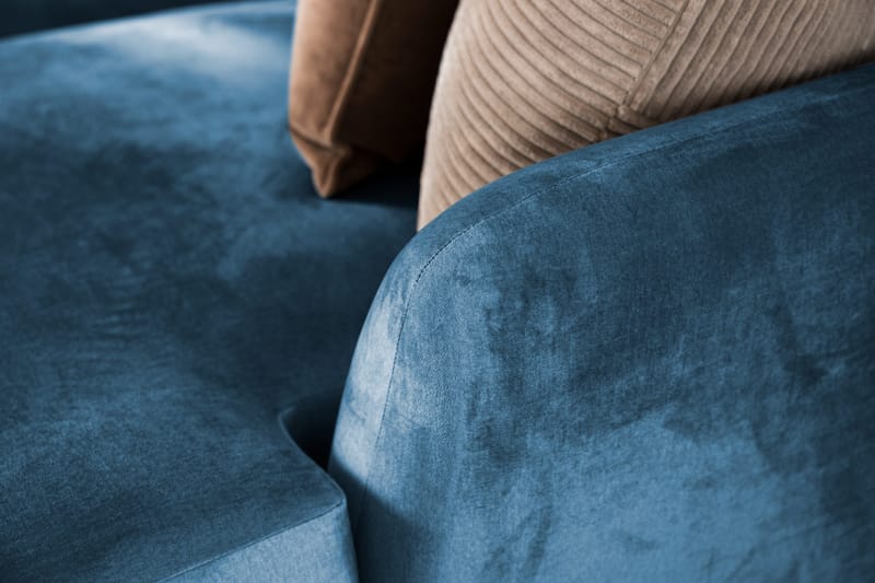 Trend 5-sits Högervänd L-formad Hörnsoffa med Divan i Sammet - Blå - Products - Möbler - Soffa - Hörnsoffa