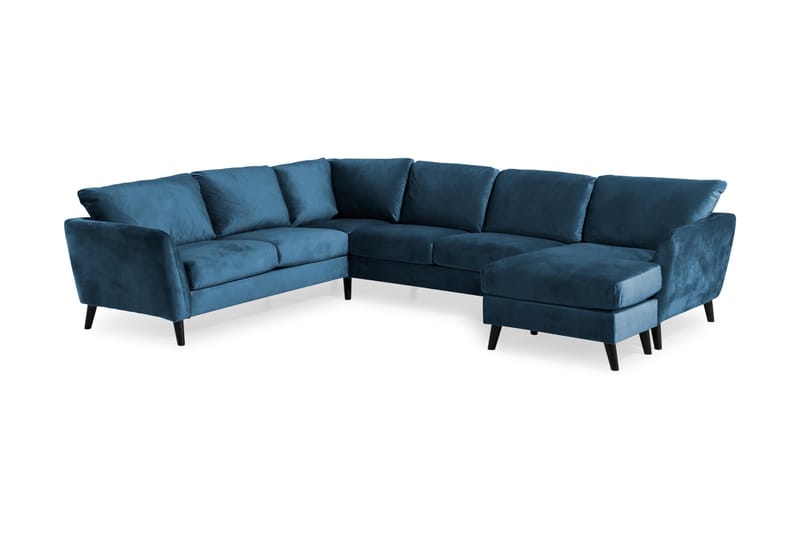 Trend 5-sits Högervänd L-formad Hörnsoffa med Divan i Sammet - Blå - Products - Möbler - Soffa - Hörnsoffa