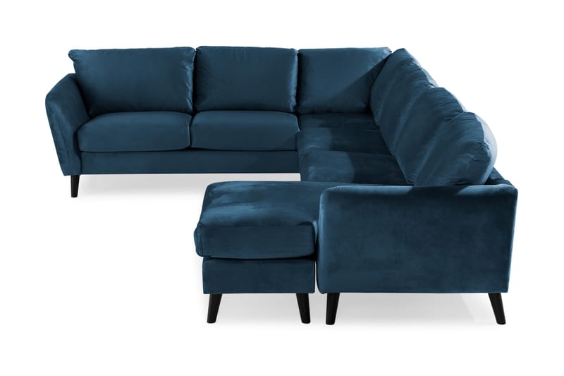 Trend 5-sits Högervänd L-formad Hörnsoffa med Divan i Sammet - Blå - Products - Möbler - Soffa - Hörnsoffa