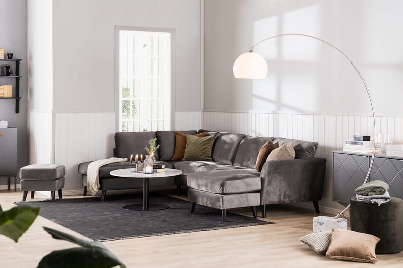 Trend 5-sits Vänstervänd U-formad Hörnsoffa med divan i Sammet - Mörkgrå - Products - Möbler - Soffa - Hörnsoffa