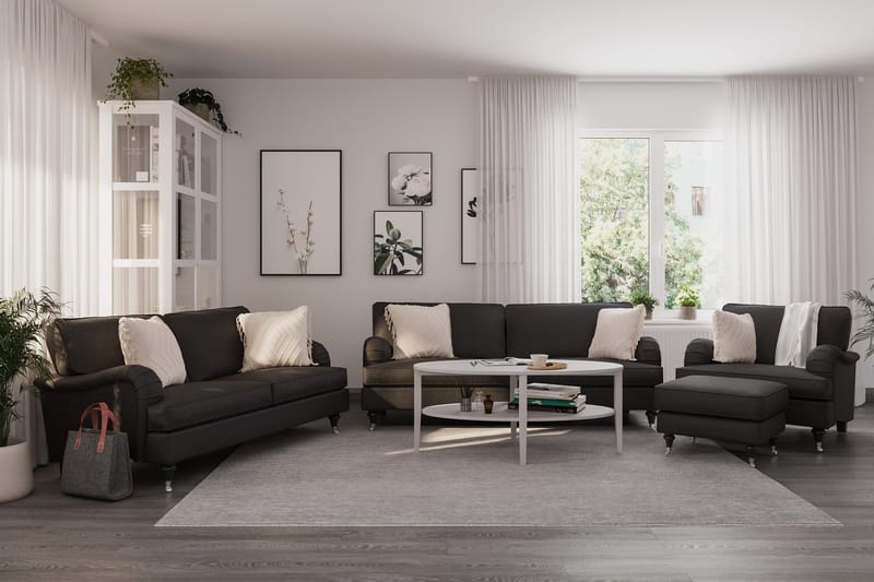Howard Classic 3-sits Tygsoffa - Mörkgrå - Products - Möbler - Soffa - 3 sits soffa