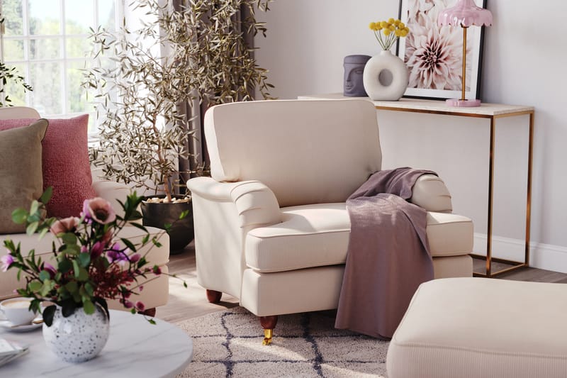 Howard Lyx 3-sits Manchestersoffa - Beige - Products - Möbler - Soffa - 3 sits soffa