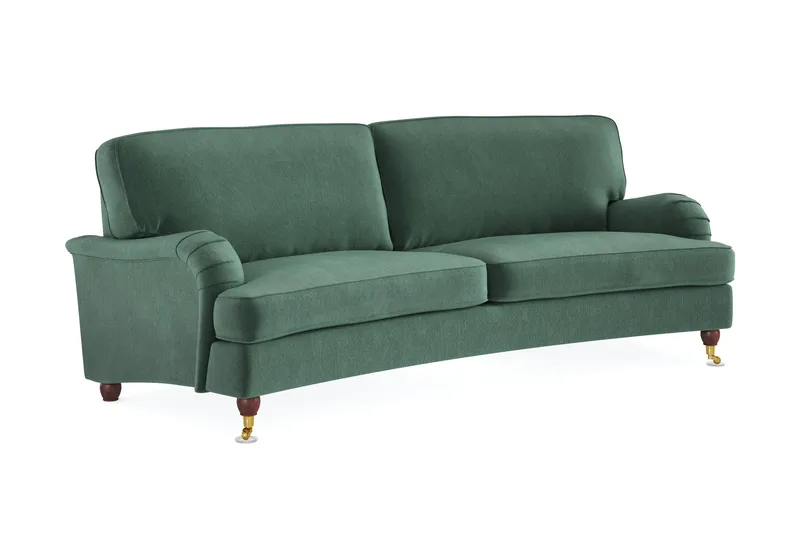 Howard Lyx 3-sits Svängd Sammetssoffa - Mörkgrön - Products - Möbler - Soffa - 3 sits soffa
