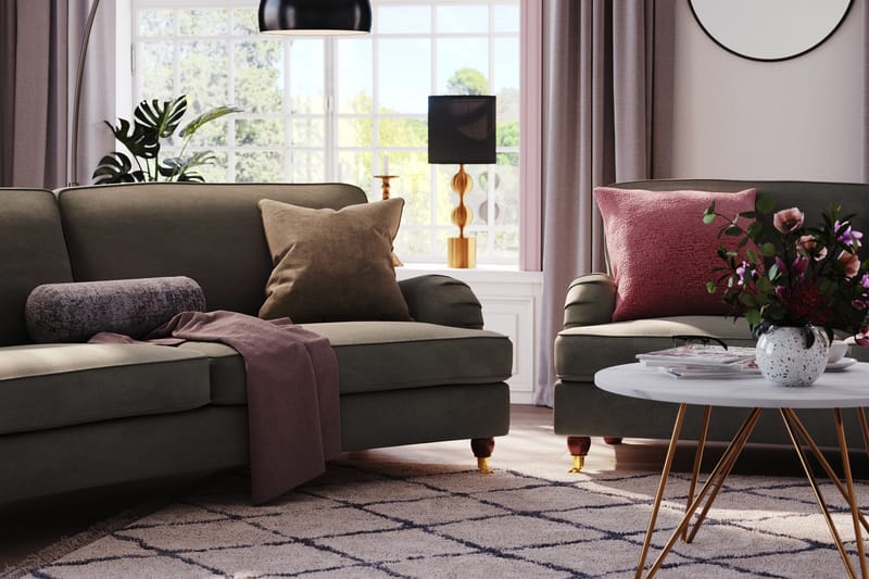 Howard Lyx 4-sits Svängd Manchestersoffa - Mörkgrå - Products - Möbler - Soffa - Howardsoffa