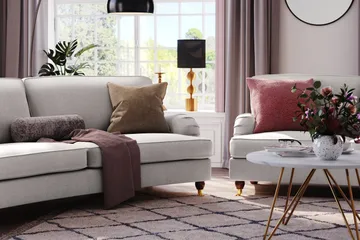 Howard Lyx 4-sits Svängd Tygsoffa - Ljusgrå - Products - Möbler - Soffa - Howardsoffa