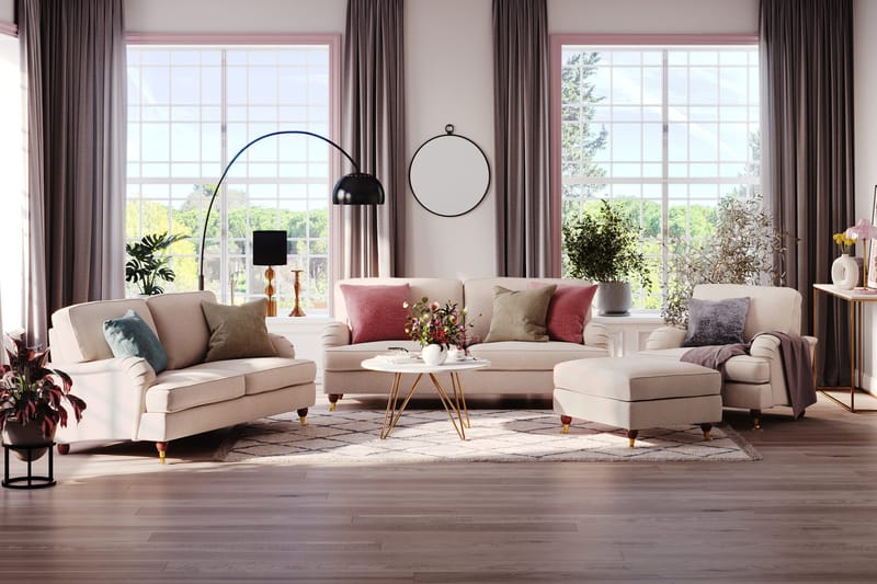 Howard Lyx 4-sits Tygsoffa - Beige - Products - Möbler - Soffa - Howardsoffa