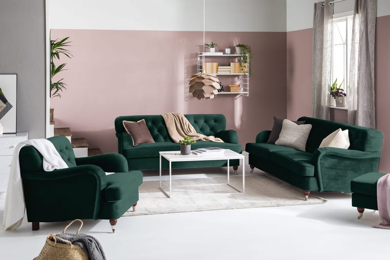 Howard Riviera 2-sits Sammetssoffa - Grön - Products - Möbler - Soffa - Sammetssoffa