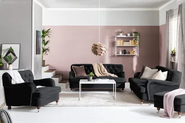 Howard Riviera 2-sits Sammetssoffa - Svart - Products - Möbler - Soffa - Sammetssoffa