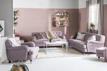 Howard Riviera 3-sits Sammetssoffa - Lila - Products - Möbler - Soffa - 3 sits soffa