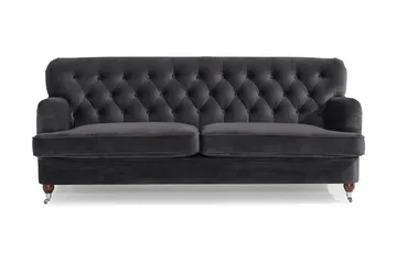 Howard Riviera 3-sits Sammetssoffa - Mörkgrå - Products - Möbler - Soffa - 3 sits soffa