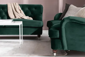Howard Riviera 3-sits Svängd Sammetssoffa - Grön - Products - Möbler - Soffa - 3 sits soffa