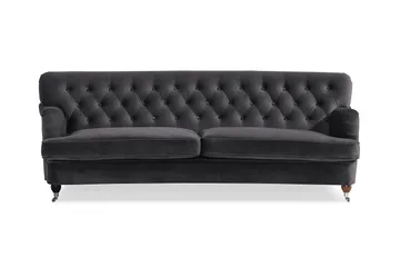 Howard Riviera 3-sits Svängd Sammetssoffa - Mörkgrå - Products - Möbler - Soffa - 3 sits soffa