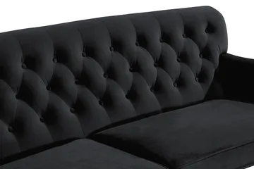 Howard Riviera 3-sits Svängd Sammetssoffa - Svart - Products - Möbler - Soffa - 3 sits soffa