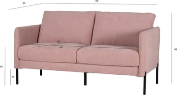 Kingsley 2,5-sits soffa i rosa sammet - Ljusrosa sammet (Letto ljusrosa 1073) - Products - Möbler - Soffa - Sammetssoffa