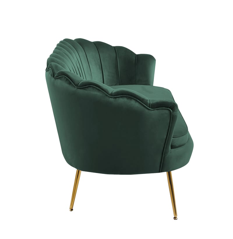 Kingsley 3-sits soffa - Grön sammet med mässings ben - Grön - Products - Möbler - Soffa - Sammetssoffa