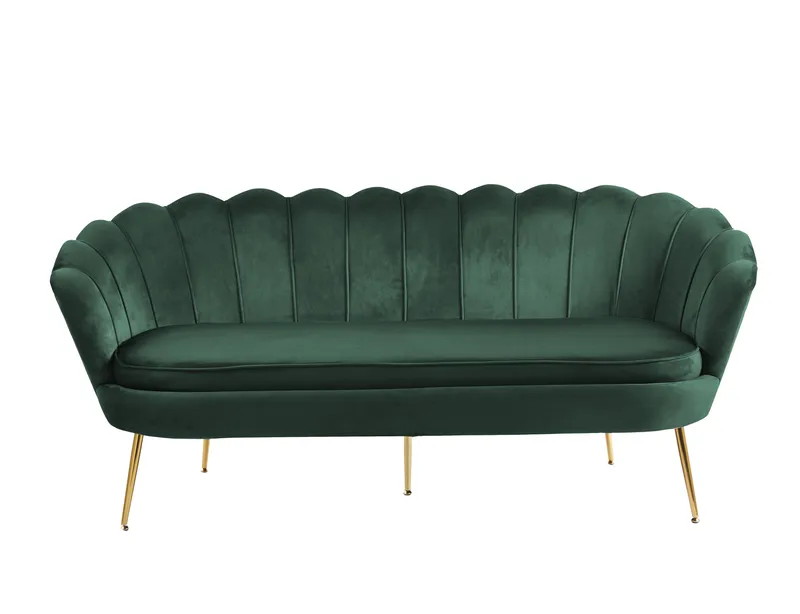 Kingsley 3-sits soffa - Grön sammet med mässings ben - Grön - Products - Möbler - Soffa - Sammetssoffa
