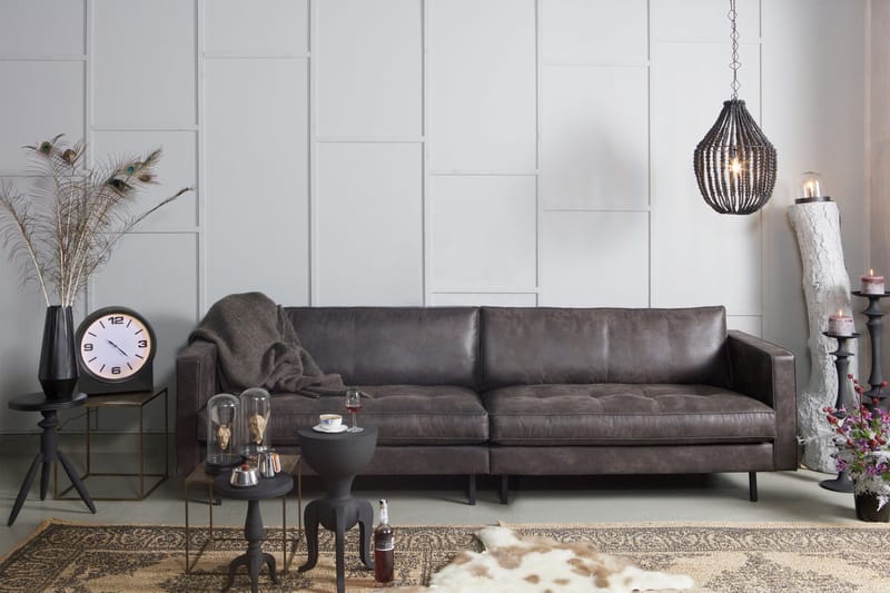 Lissbon 3-sits Soffa - Svart - Products - Möbler - Soffa - Skinnsoffa