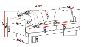 Menard 4-sits Djup Tygsoffa - Brun - Products - Möbler - Soffa - 4 sits soffa