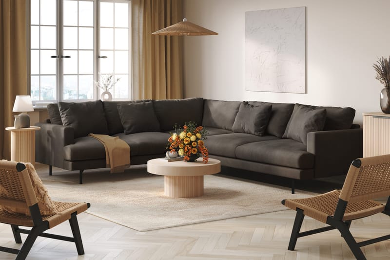 Menard 6-sits Vänstervänd L-formad Hörnsoffa i Manchester - Mörkgrå - Products - Möbler - Soffa - Hörnsoffa