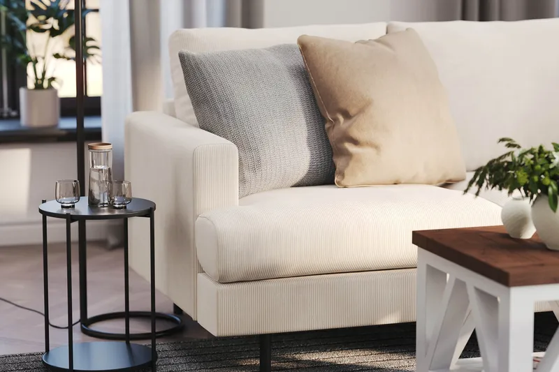 Menard Compact 3-sits Manchestersoffa - Beige - Products - Möbler - Soffa - 3 sits soffa