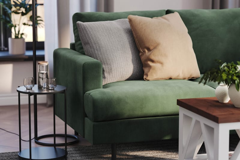 Menard Compact 3-sits Manchestersoffa - Grön - Products - Möbler - Soffa - 3 sits soffa