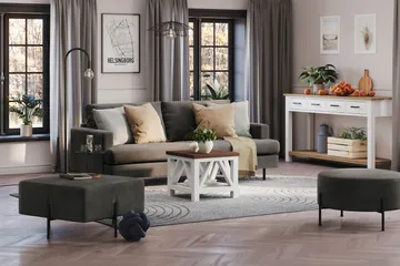 Menard Compact 3-sits Manchestersoffa - Mörkgrå - Products - Möbler - Soffa - 3 sits soffa