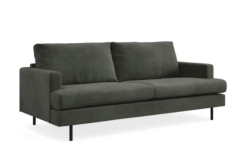 Menard Compact 3-sits Manchestersoffa - Mörkgrön - Products - Möbler - Soffa - 3 sits soffa