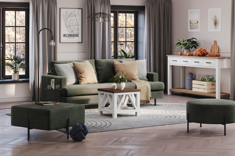 Menard Compact 3-sits Manchestersoffa - Mörkgrön - Products - Möbler - Soffa - 3 sits soffa