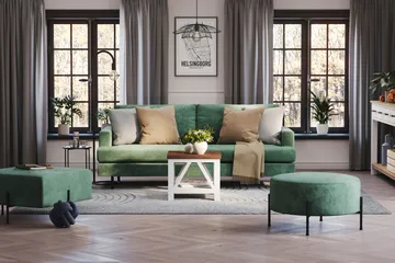 Menard Compact 3-sits Sammetssoffa - Mörkgrön - Products - Möbler - Soffa - 3 sits soffa