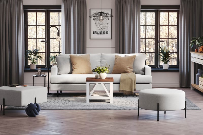Menard Compact 3-sits Tygsoffa - Ljusgrå - Products - Möbler - Soffa - 3 sits soffa