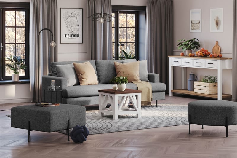 Menard Compact 3-sits Tygsoffa - Mörkgrå - Products - Möbler - Soffa - 3 sits soffa