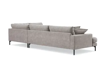 Menard Premium 5-sits Högervänd L-formad Djup Schäslongsoffa i Chenille - Grå/Brun - Products - Möbler - Soffa - Divansoffa & schäslongsoffa