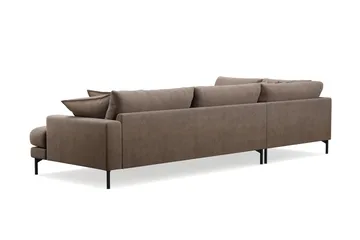 Menard Premium 5-sits Vänstervänd L-formad Djup Schäslongsoffa i Tyg - Brun - Products - Möbler - Soffa - Divansoffa & schäslongsoffa
